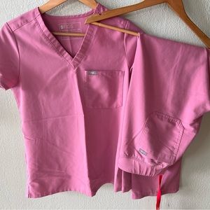 Chalk Pink figs XXS top and small pants
